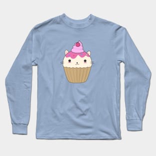 Cute and Kawaii Cat Cupcake Long Sleeve T-Shirt